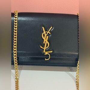 Yves Saint Laurent Black and Gold Crossbody Bag